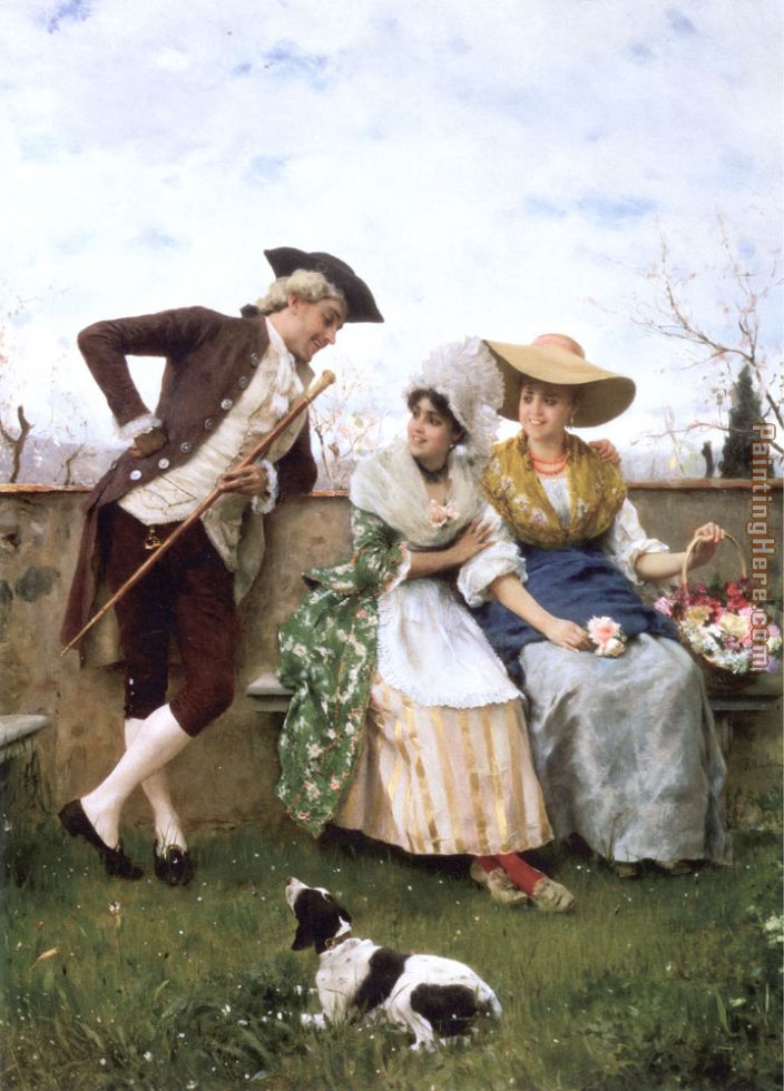 Flirtation painting - Federico Andreotti Flirtation art painting